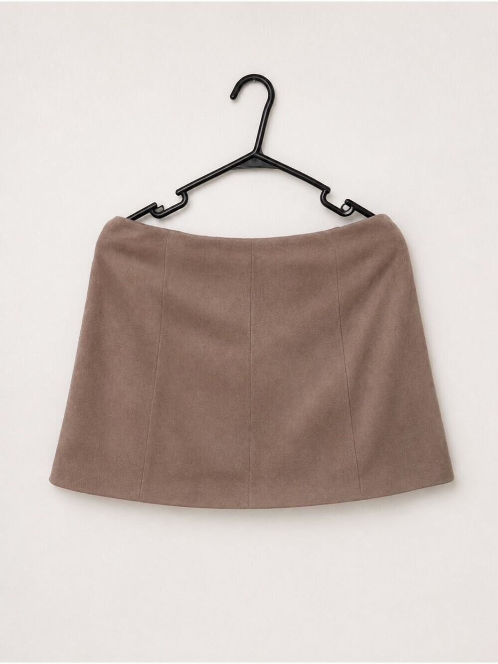 Beige Suede Button Up Mini Skirt - Picture 4 of 4
